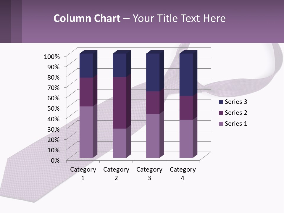 A Purple Tie On A White Background PowerPoint Template