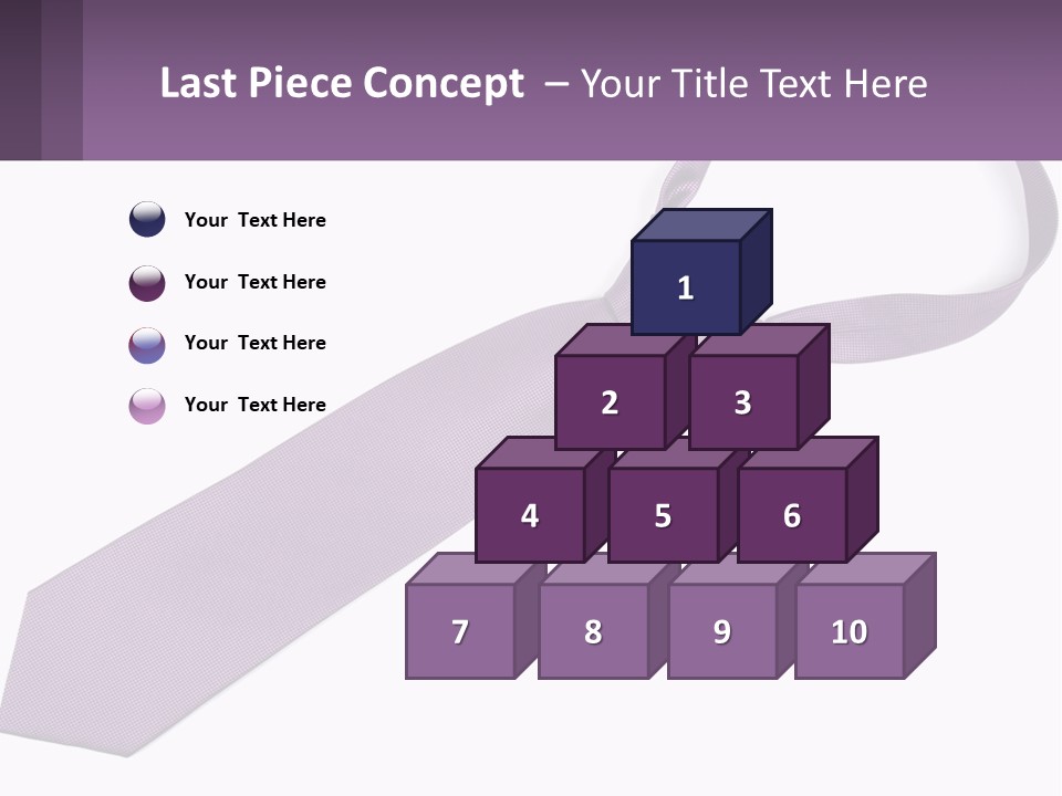 A Purple Tie On A White Background PowerPoint Template