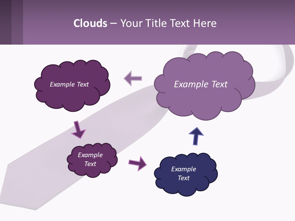 A Purple Tie On A White Background PowerPoint Template