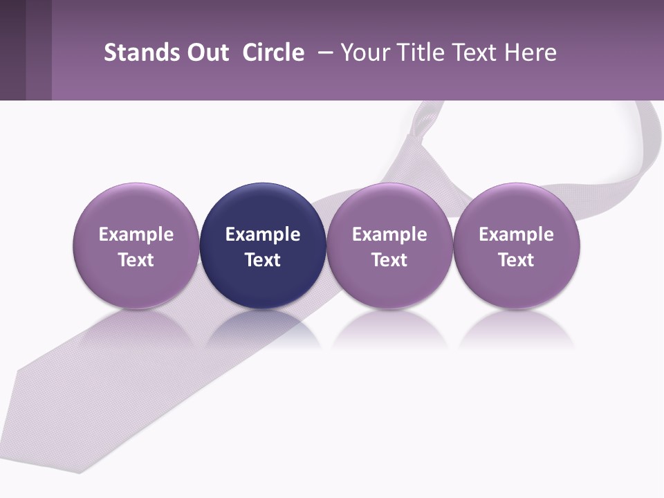 A Purple Tie On A White Background PowerPoint Template