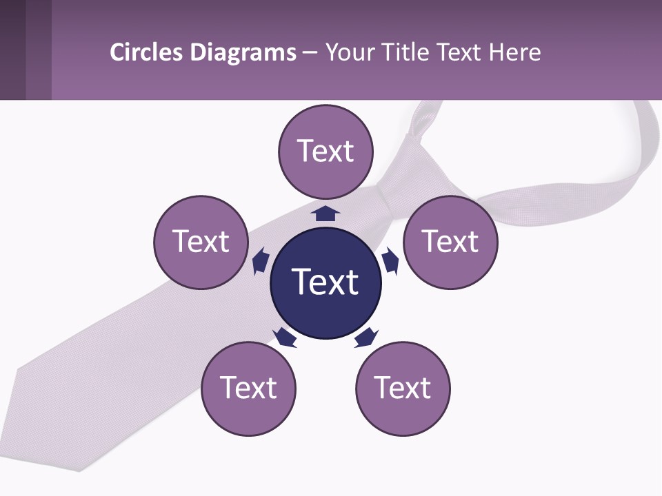A Purple Tie On A White Background PowerPoint Template