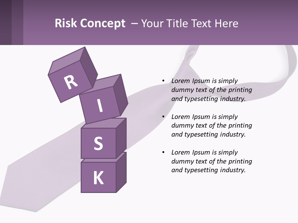 A Purple Tie On A White Background PowerPoint Template