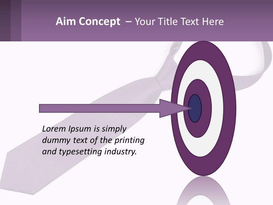 A Purple Tie On A White Background PowerPoint Template