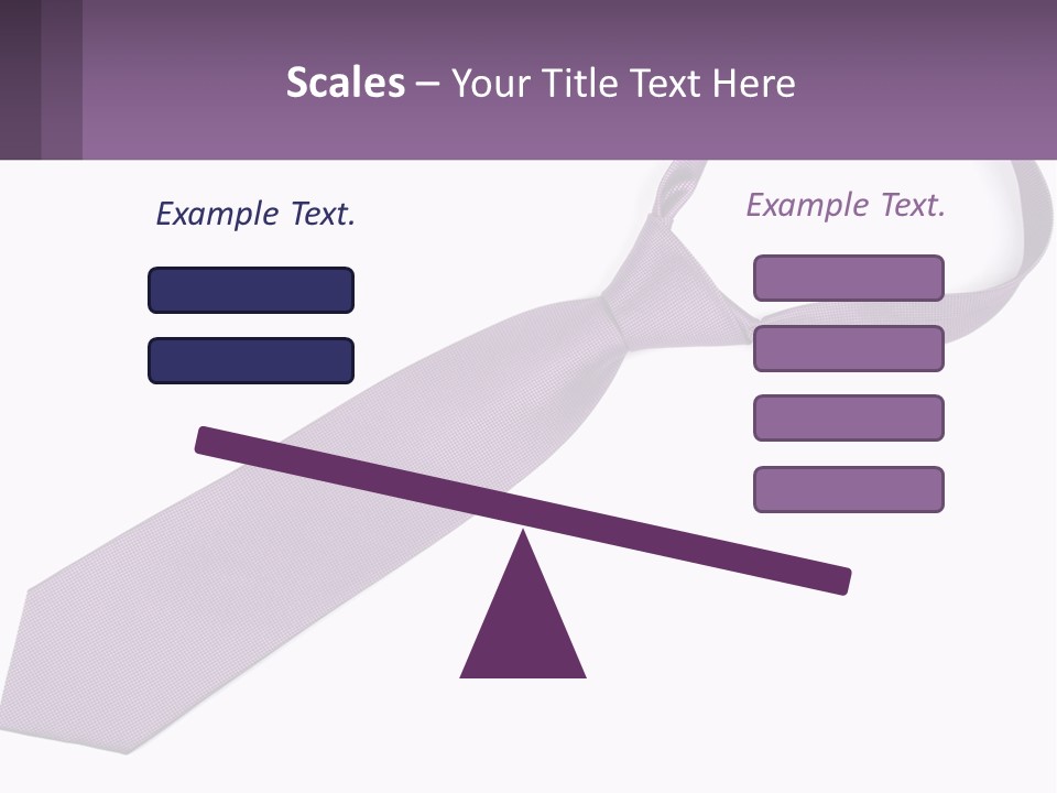 A Purple Tie On A White Background PowerPoint Template