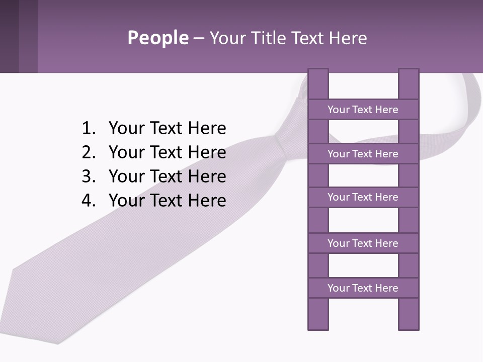 A Purple Tie On A White Background PowerPoint Template