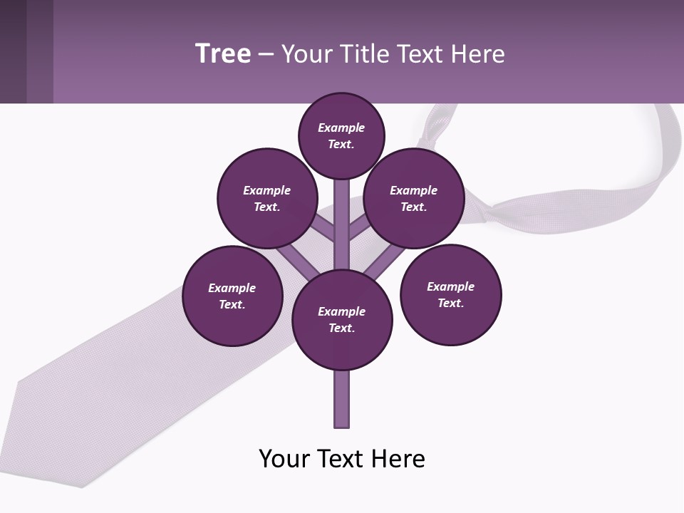 A Purple Tie On A White Background PowerPoint Template