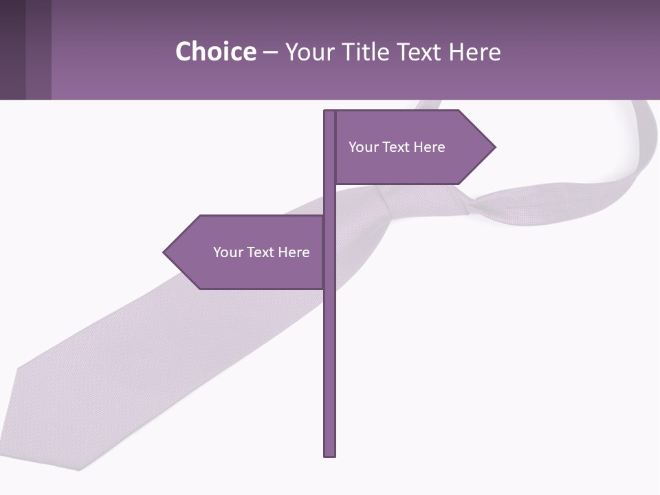 A Purple Tie On A White Background PowerPoint Template