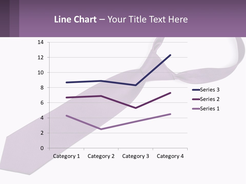 A Purple Tie On A White Background PowerPoint Template