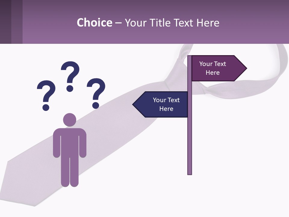 A Purple Tie On A White Background PowerPoint Template