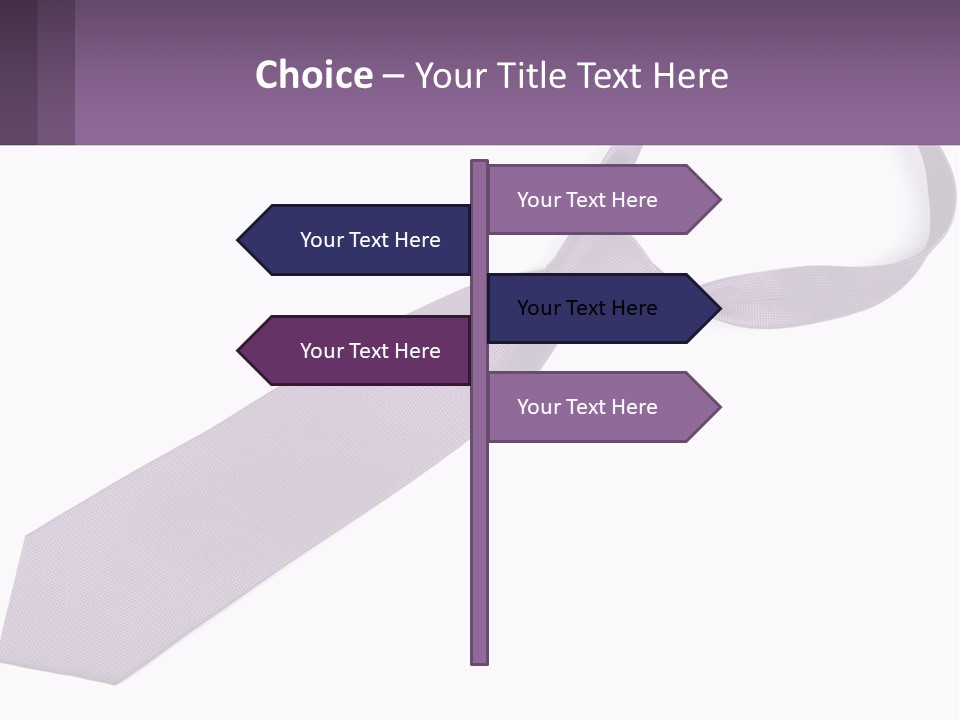 A Purple Tie On A White Background PowerPoint Template