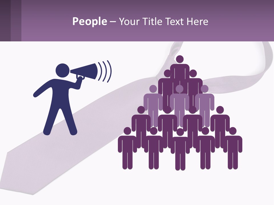 A Purple Tie On A White Background PowerPoint Template