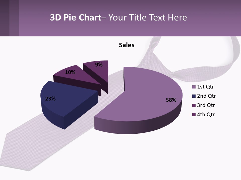 A Purple Tie On A White Background PowerPoint Template