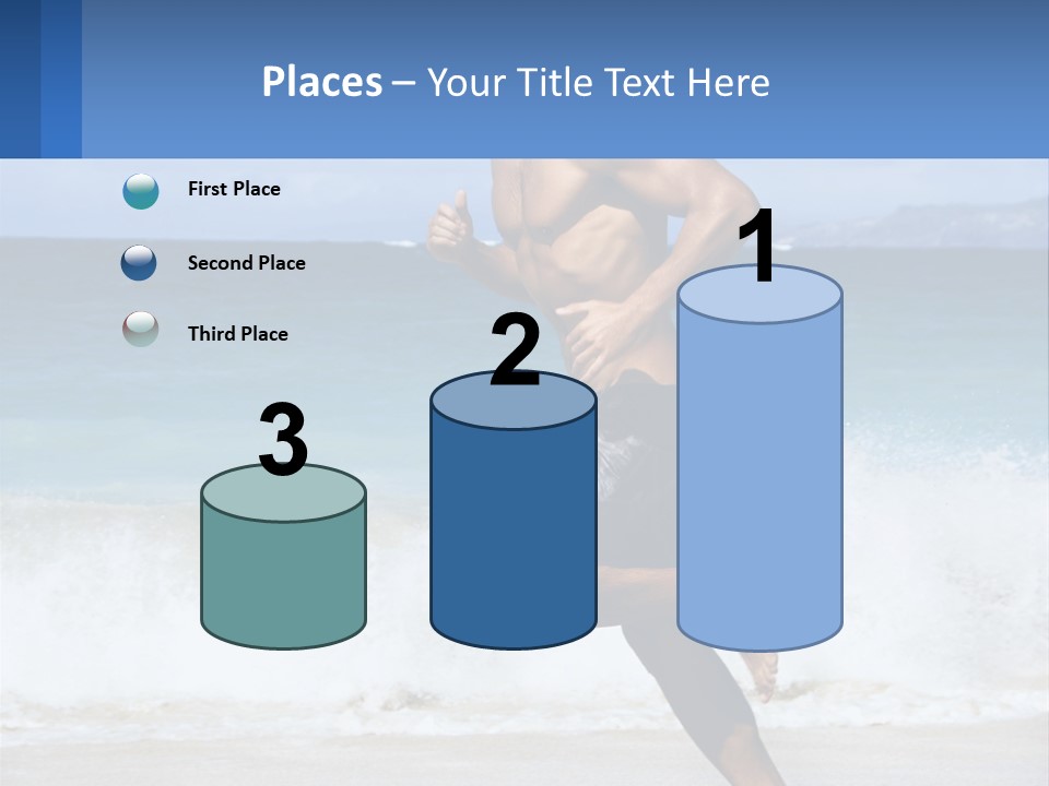 A Man Running On The Beach With The Ocean In The Background PowerPoint Template