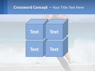 A Man Running On The Beach With The Ocean In The Background PowerPoint Template