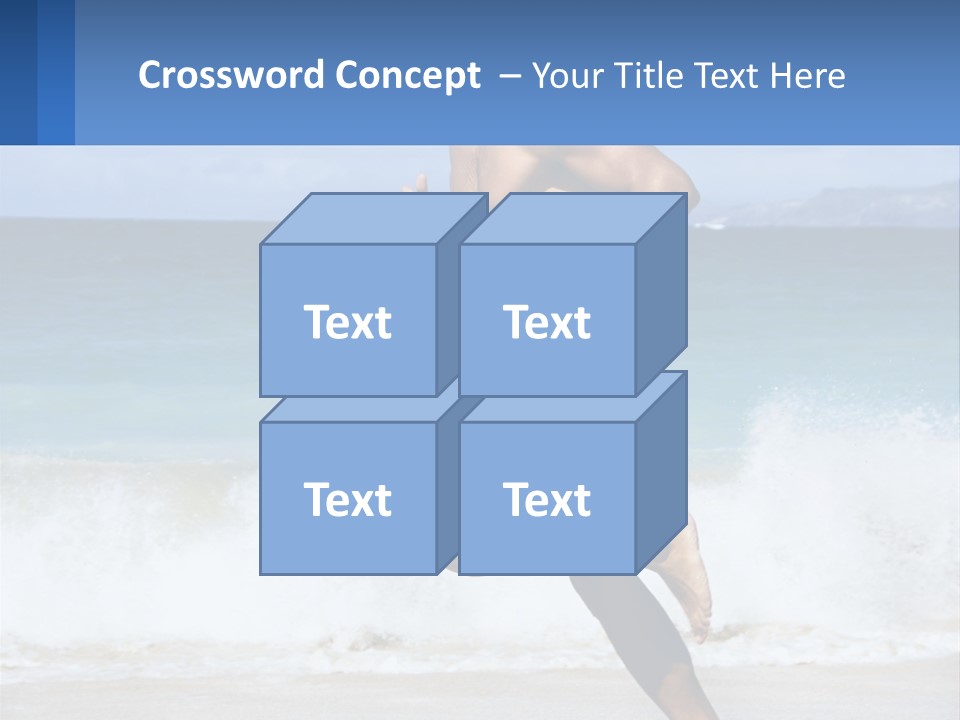 A Man Running On The Beach With The Ocean In The Background PowerPoint Template