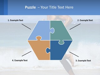 A Man Running On The Beach With The Ocean In The Background PowerPoint Template