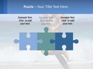 A Man Running On The Beach With The Ocean In The Background PowerPoint Template