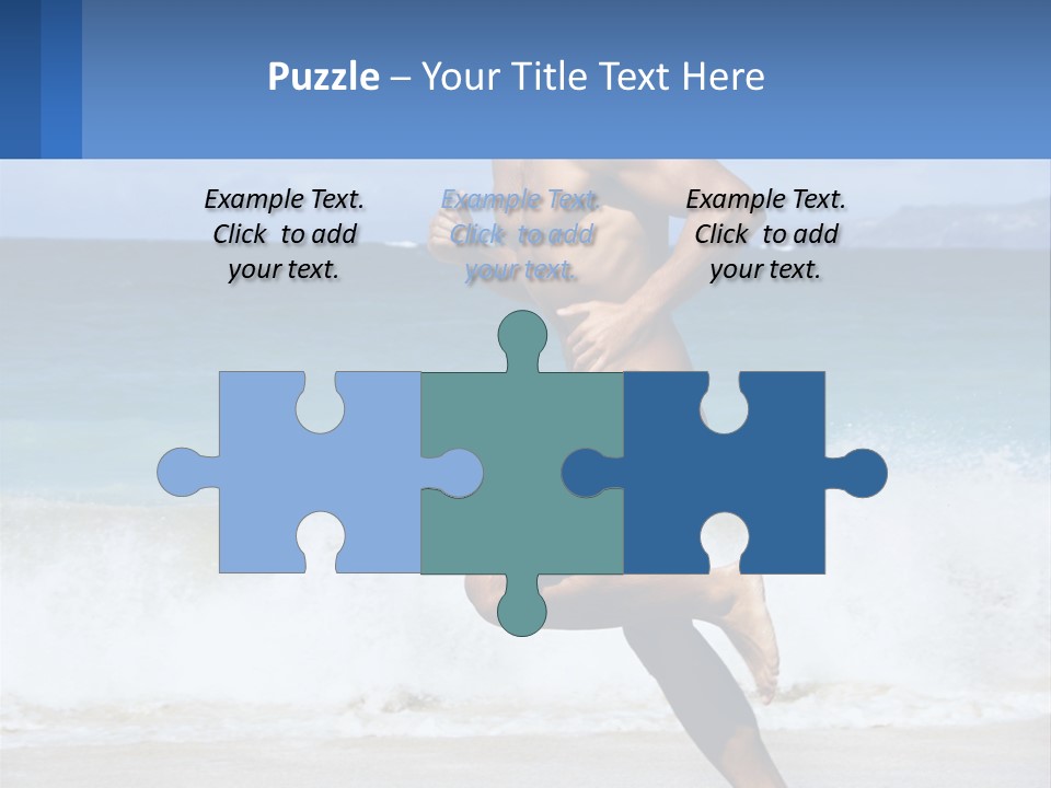 A Man Running On The Beach With The Ocean In The Background PowerPoint Template