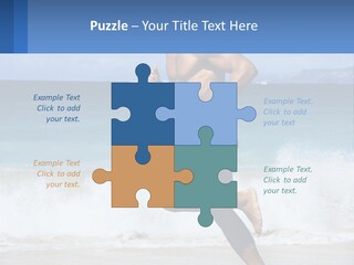 A Man Running On The Beach With The Ocean In The Background PowerPoint Template