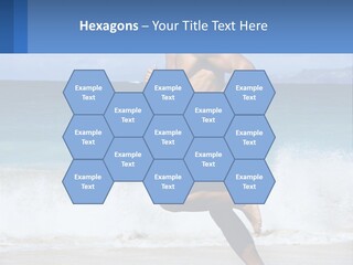 A Man Running On The Beach With The Ocean In The Background PowerPoint Template