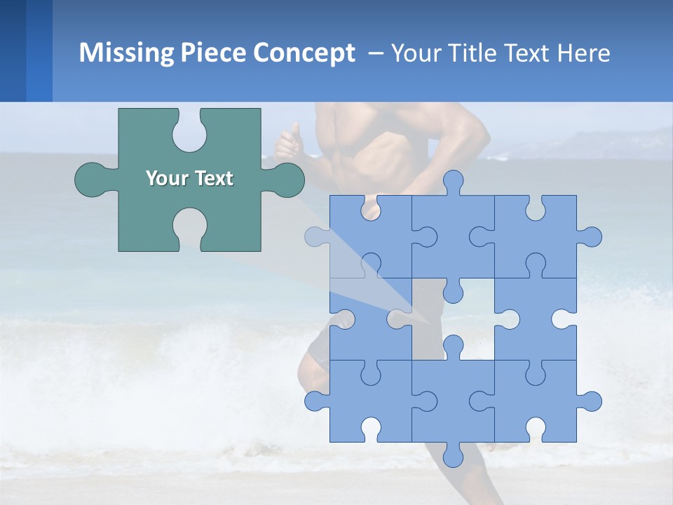 A Man Running On The Beach With The Ocean In The Background PowerPoint Template