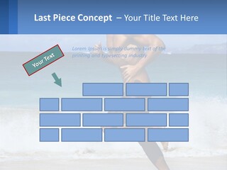 A Man Running On The Beach With The Ocean In The Background PowerPoint Template