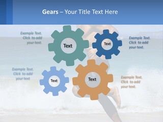A Man Running On The Beach With The Ocean In The Background PowerPoint Template