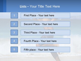 A Man Running On The Beach With The Ocean In The Background PowerPoint Template