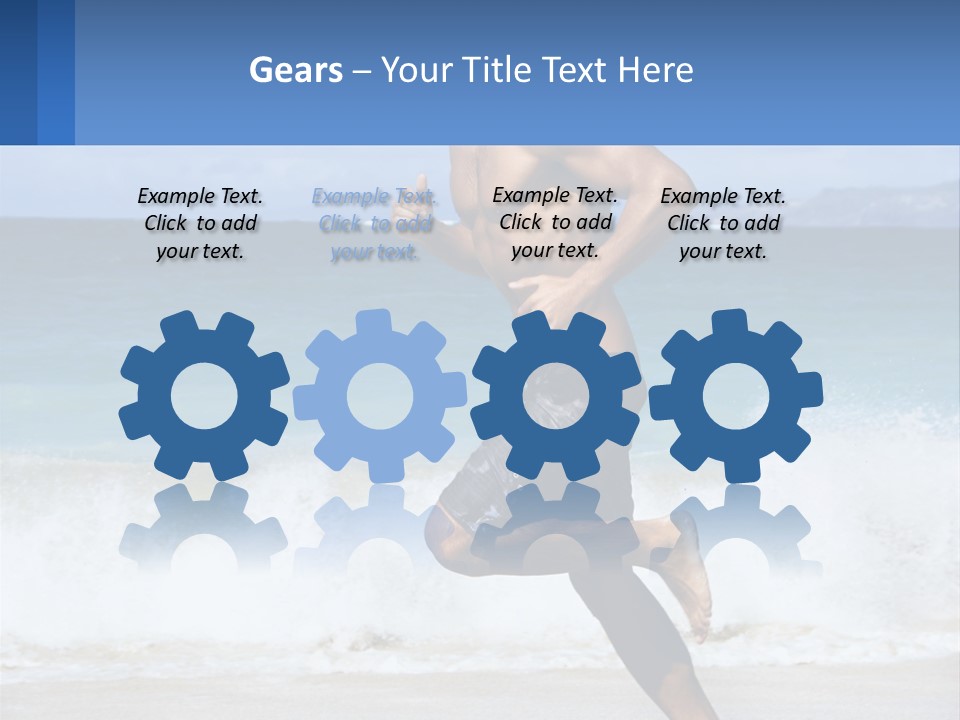 A Man Running On The Beach With The Ocean In The Background PowerPoint Template