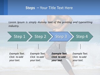 A Man Running On The Beach With The Ocean In The Background PowerPoint Template