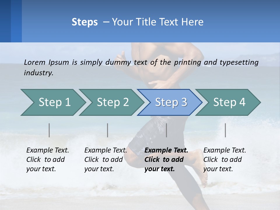 A Man Running On The Beach With The Ocean In The Background PowerPoint Template