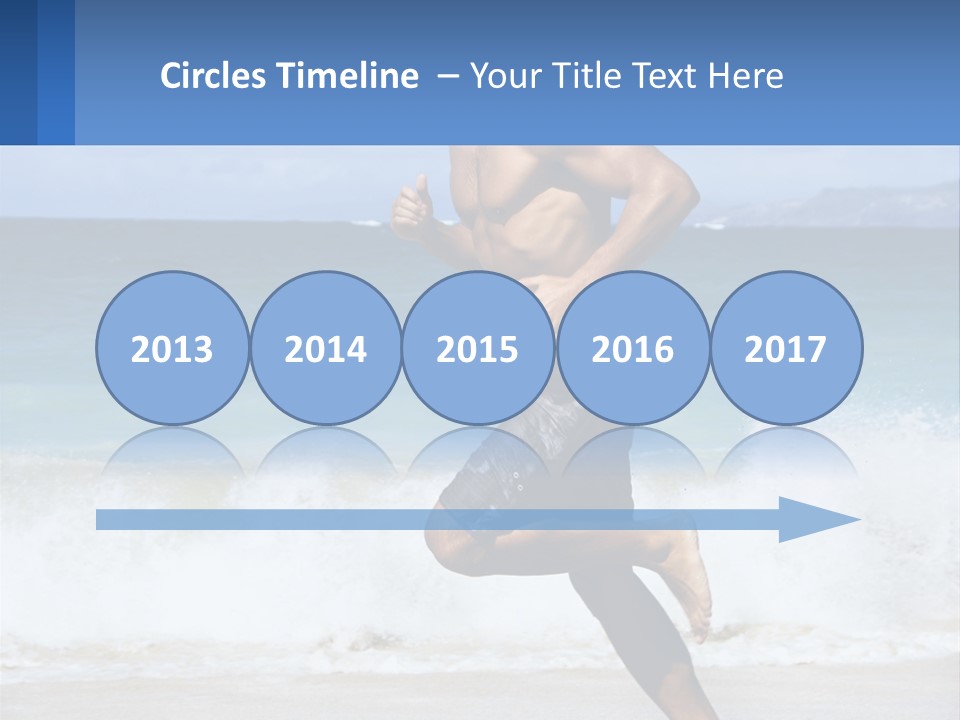 A Man Running On The Beach With The Ocean In The Background PowerPoint Template