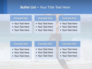 A Man Running On The Beach With The Ocean In The Background PowerPoint Template