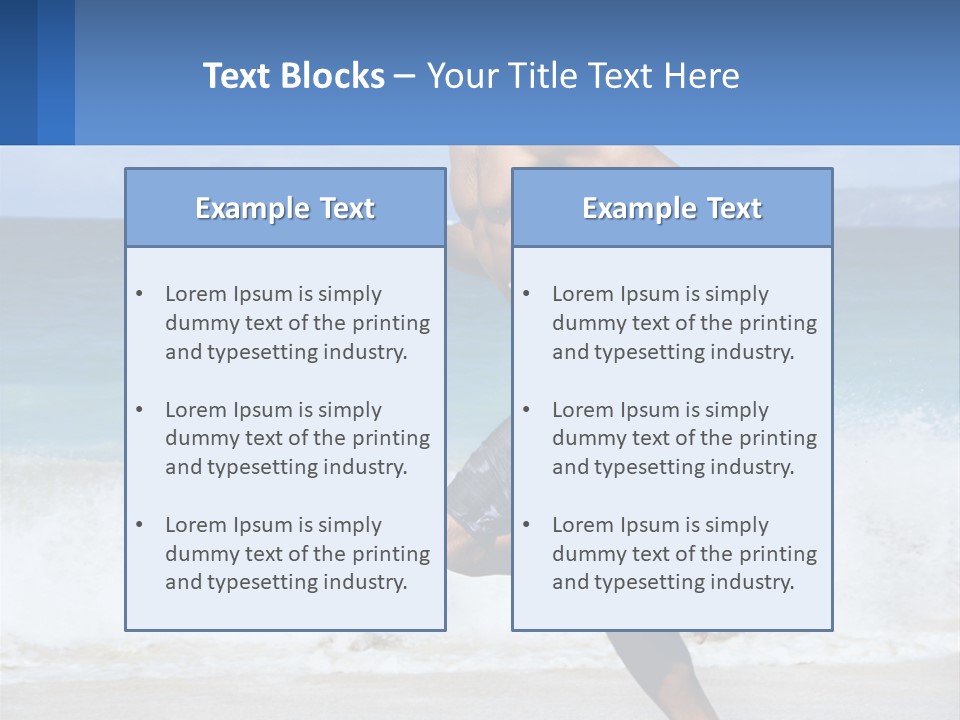 A Man Running On The Beach With The Ocean In The Background PowerPoint Template