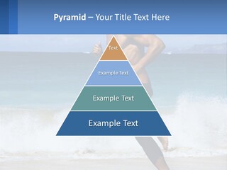 A Man Running On The Beach With The Ocean In The Background PowerPoint Template