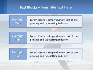 A Man Running On The Beach With The Ocean In The Background PowerPoint Template