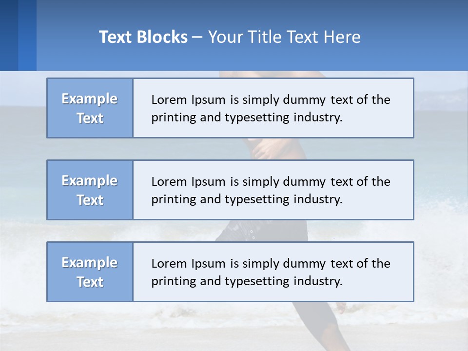 A Man Running On The Beach With The Ocean In The Background PowerPoint Template