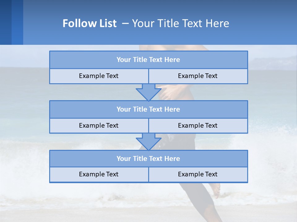 A Man Running On The Beach With The Ocean In The Background PowerPoint Template