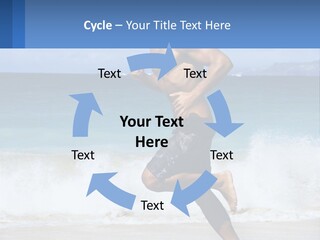 A Man Running On The Beach With The Ocean In The Background PowerPoint Template