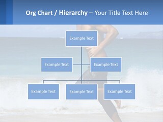 A Man Running On The Beach With The Ocean In The Background PowerPoint Template