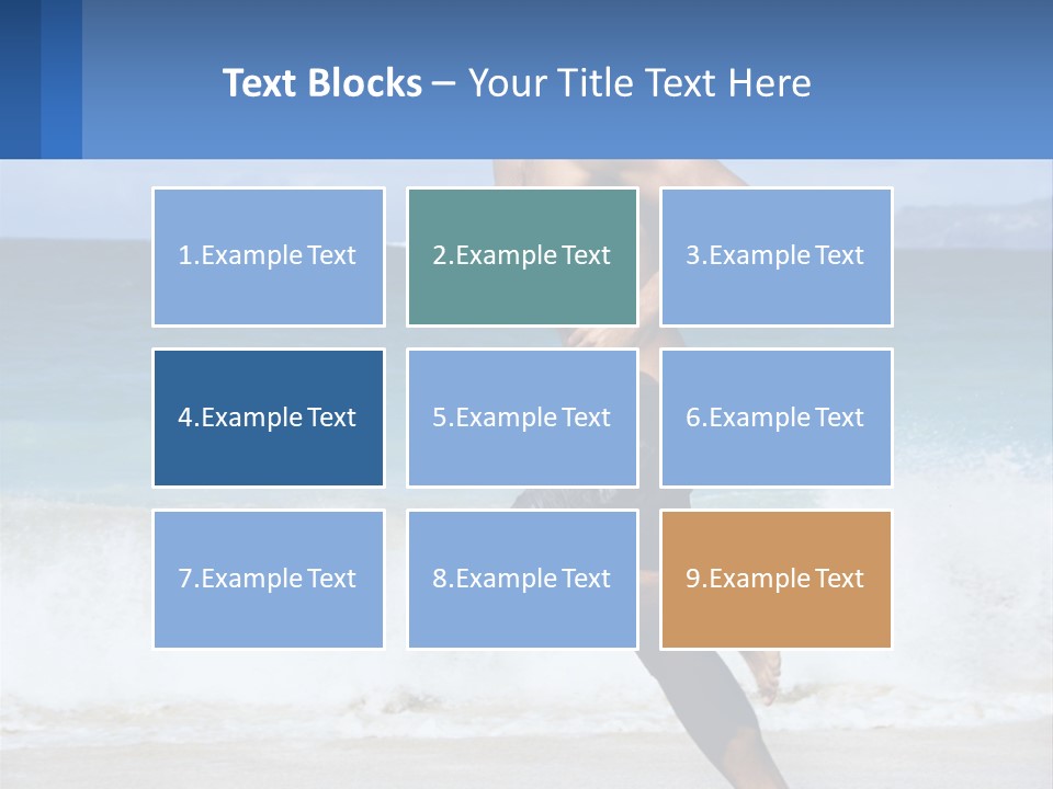 A Man Running On The Beach With The Ocean In The Background PowerPoint Template