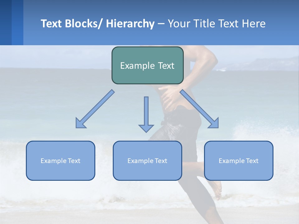 A Man Running On The Beach With The Ocean In The Background PowerPoint Template