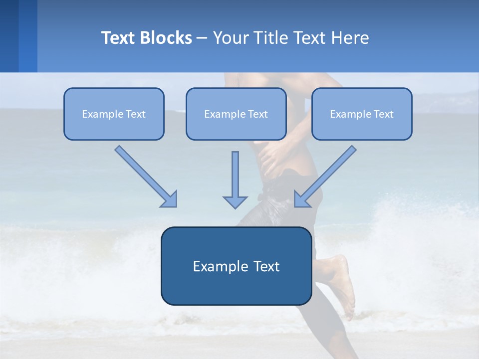 A Man Running On The Beach With The Ocean In The Background PowerPoint Template