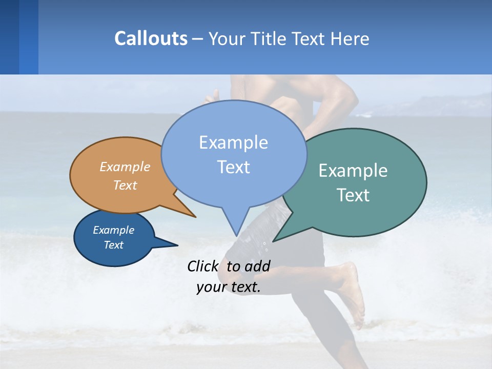 A Man Running On The Beach With The Ocean In The Background PowerPoint Template