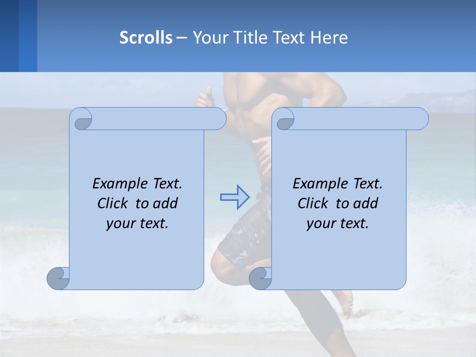 A Man Running On The Beach With The Ocean In The Background PowerPoint Template