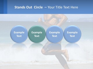 A Man Running On The Beach With The Ocean In The Background PowerPoint Template