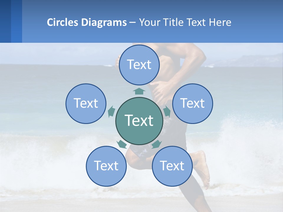 A Man Running On The Beach With The Ocean In The Background PowerPoint Template