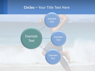 A Man Running On The Beach With The Ocean In The Background PowerPoint Template