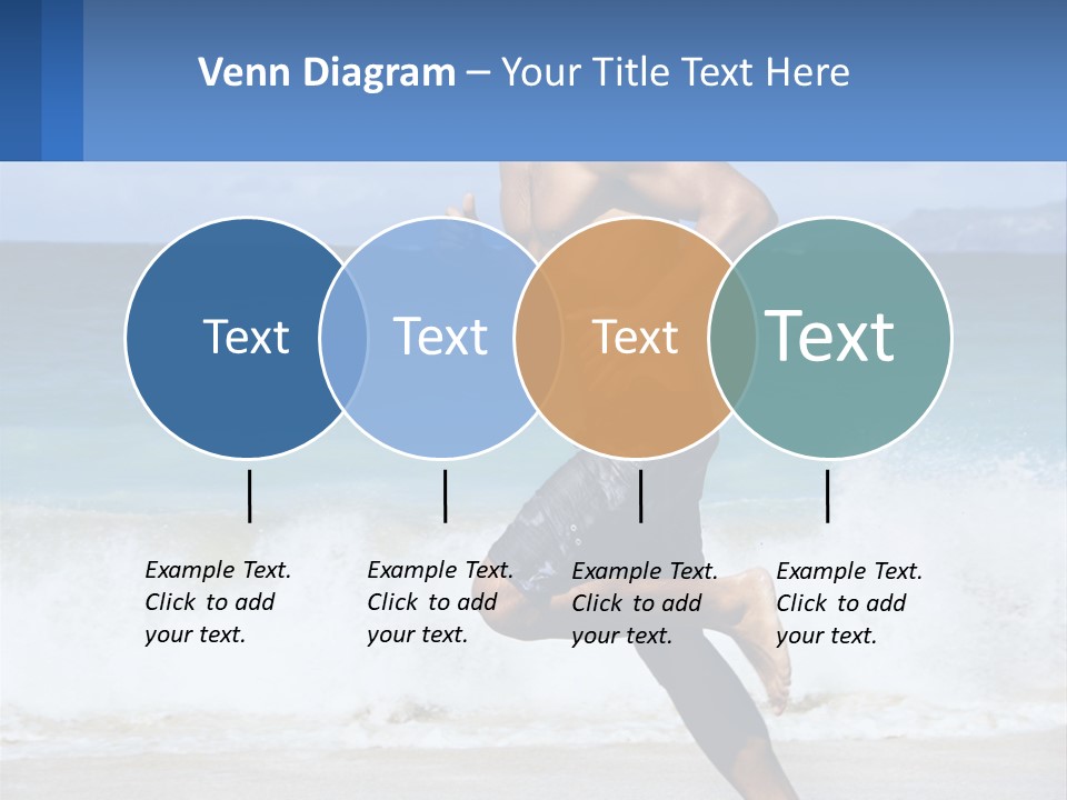 A Man Running On The Beach With The Ocean In The Background PowerPoint Template