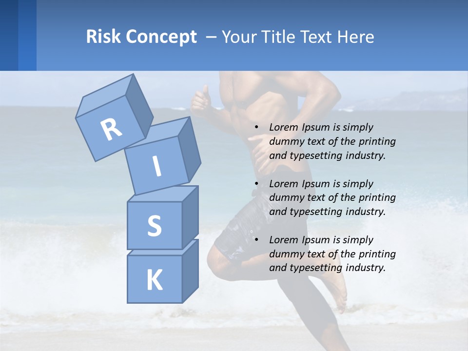 A Man Running On The Beach With The Ocean In The Background PowerPoint Template